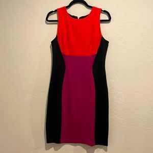 Color block, short sleeve dress